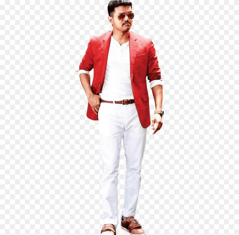 Photo Vijay Full Standing Stills, Suit, Person, Jacket, Head Free Png Download