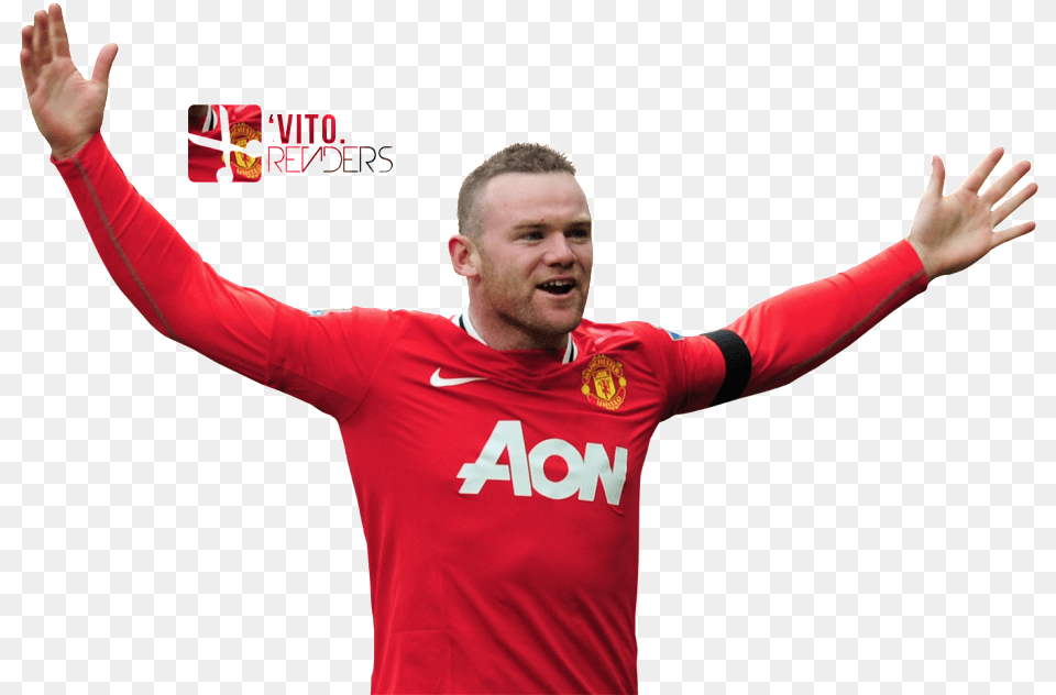 Photo Wayne Rooney Renders Player, Happy, Shirt, Clothing, Face Png Image