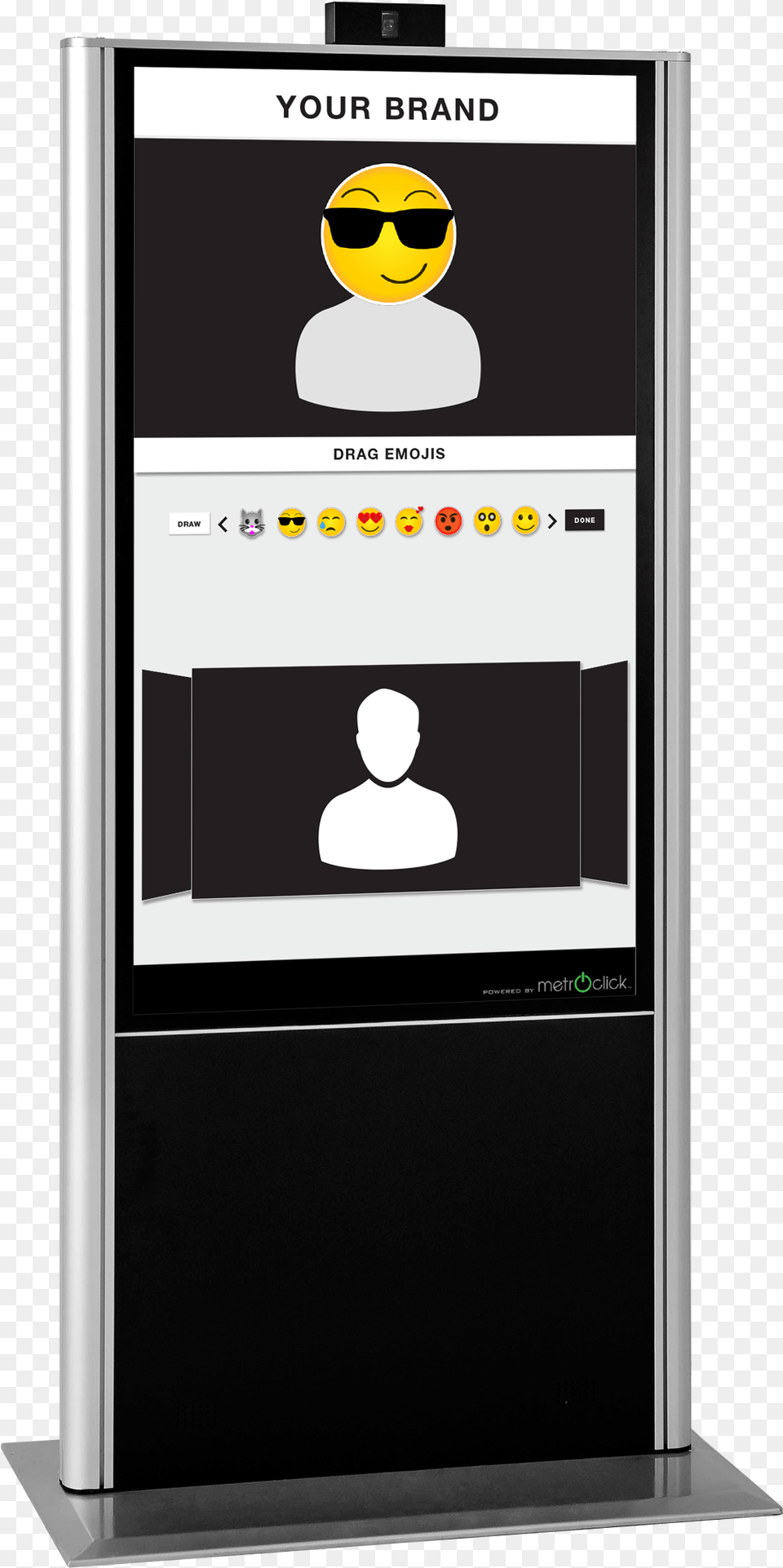 Photobooth Gen Emoji Cartoon, Kiosk, Person, Phone, Electronics Free Png
