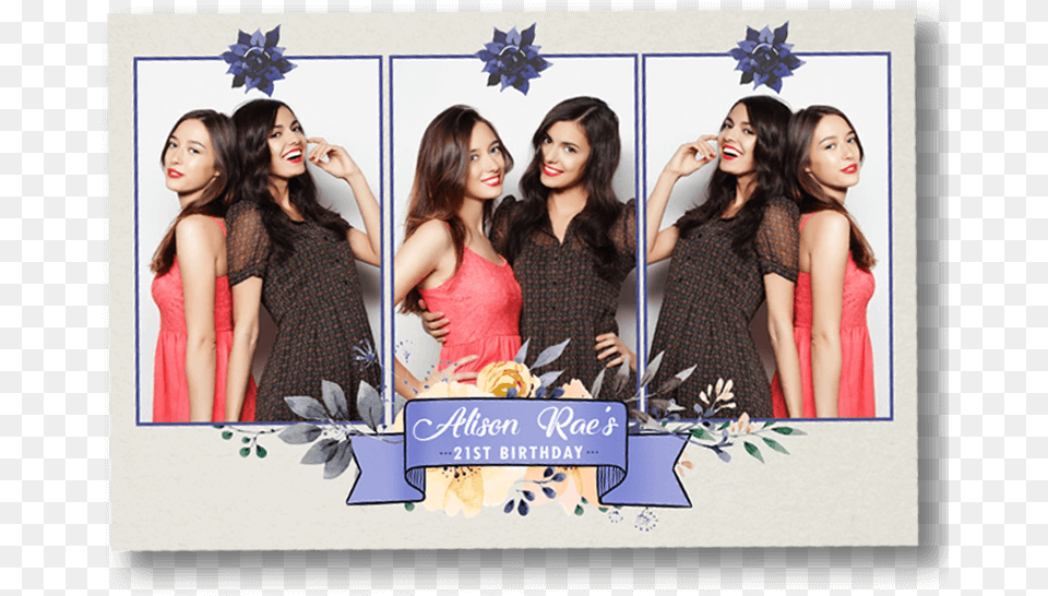 Photobooth Template 21st Birthday, Adult, Person, Formal Wear, Female Png Image