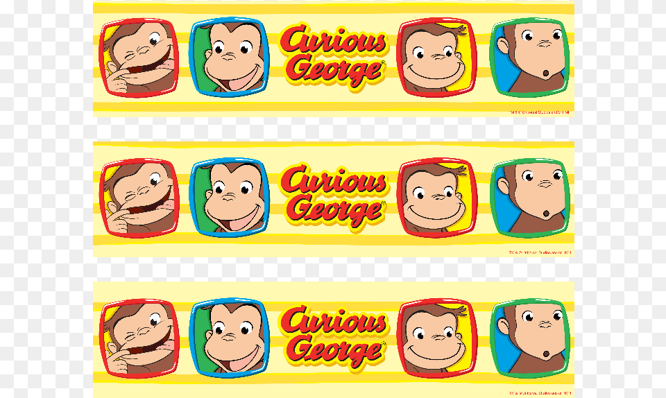 Photocake Edible Cake Banding Curious George, Book, Comics, Publication, Baby Png Image