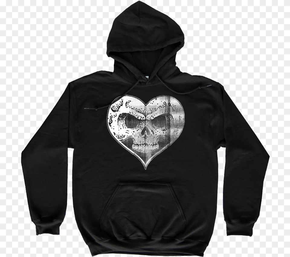 Photocopied Heart Skull Hoodie, Clothing, Hood, Knitwear, Sweater Png