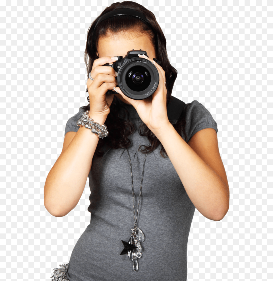 Photographer File Person Looking Through Camera, Woman, Adult, Electronics, Photography Free Png Download