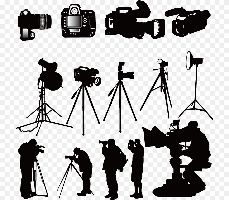 Photographer Photography Silhouette Clip Art Vector Camera Silhouettes, Tripod Free Transparent Png