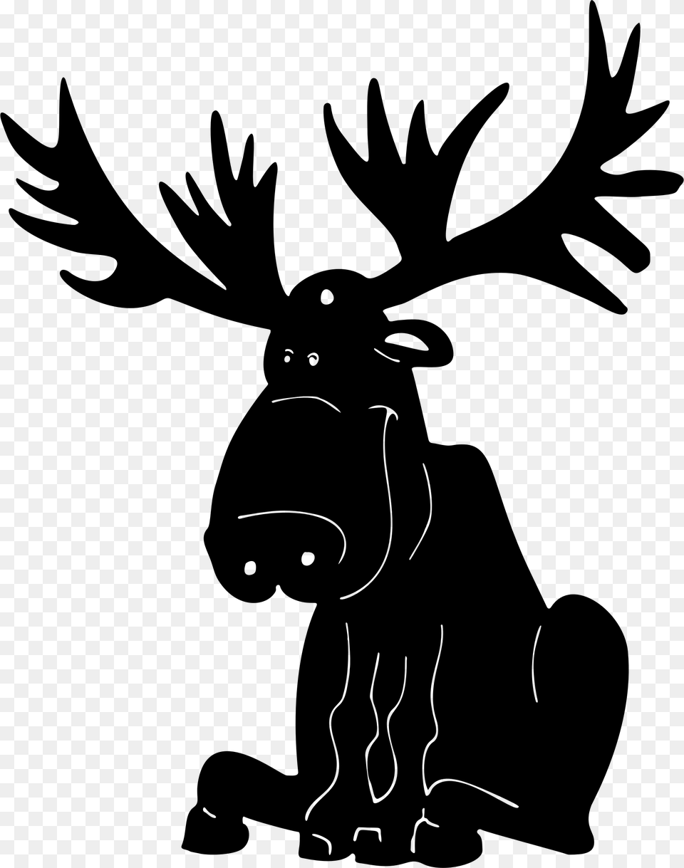 Photography Moose Head Silhouette Clip Art, Gray Png Image