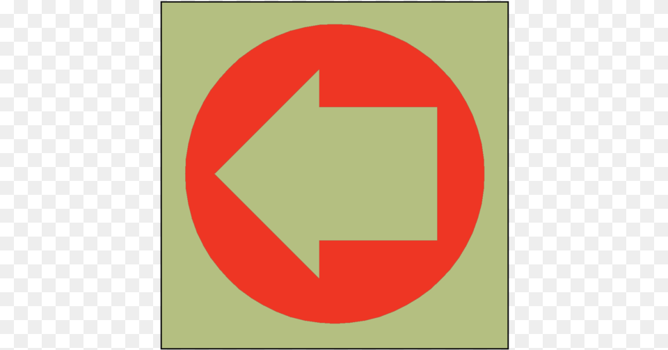 Photoluminescent Arrow Sign Left Circle, Symbol, Road Sign Png