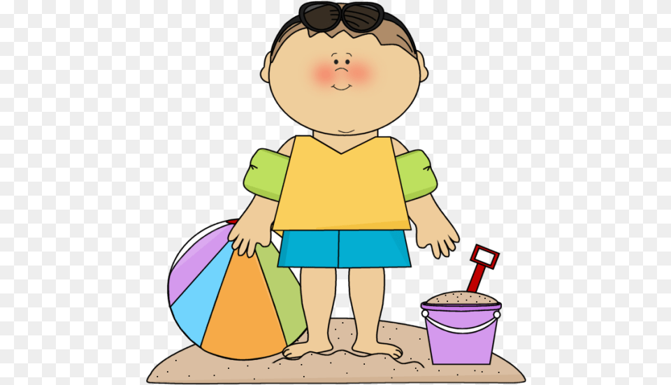 Photos Of People Swimming Clip Art Library Kid At Beach Clipart, Baby, Person, Cleaning, Bucket Free Png