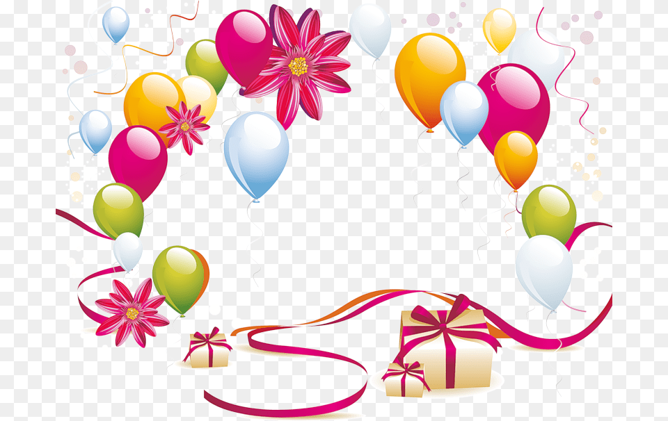 Photoshop Clipart Balloons Birthday Frame Without Background, Art, Balloon, Graphics, Floral Design Free Png Download