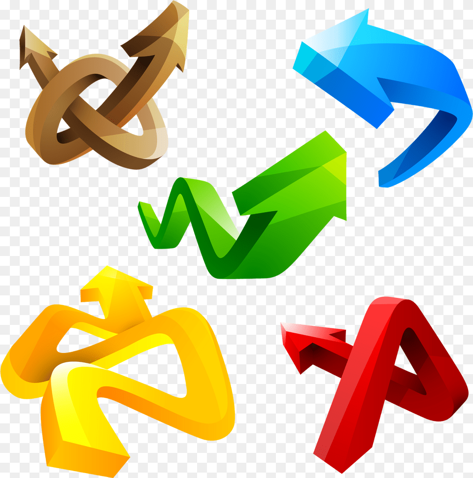Photoshop Mania 3d Curved Arrows Vector Available For Download Arrows Vector, Art, Recycling Symbol, Symbol, Bulldozer Png