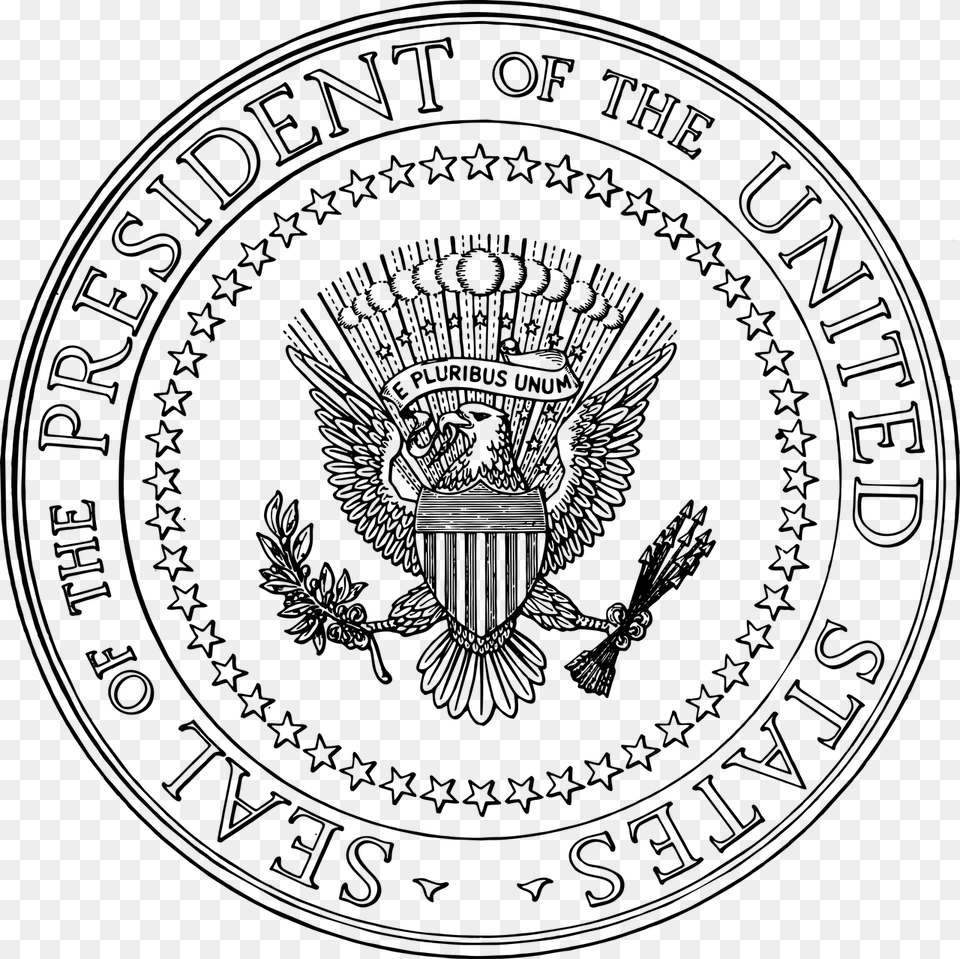 Photoshopped Presidential Seal 45 Is A Puppet Presidential Seal Black And White, Gray Free Png Download