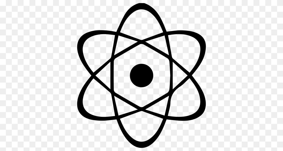 Physical Atom Atom Atomic Icon With And Vector Format, Gray Png Image