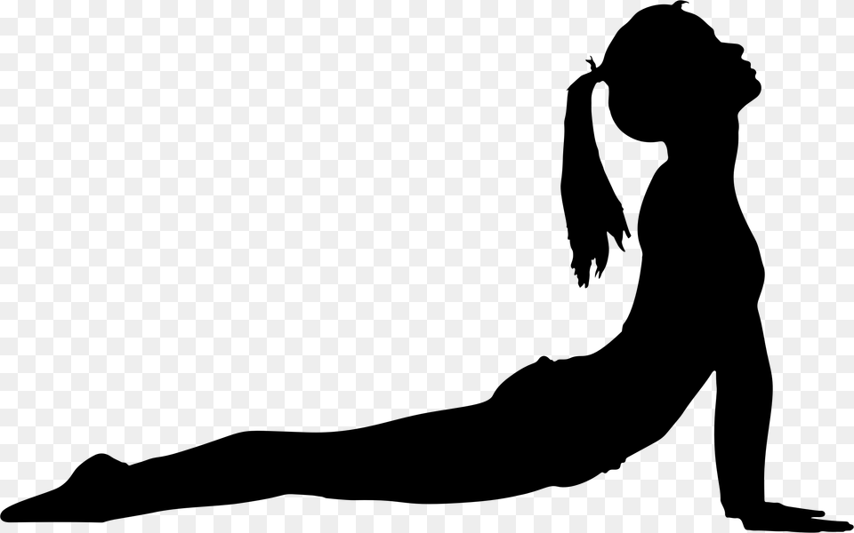 Physical Fitness Yoga Silhouette, Gray Free Transparent Png