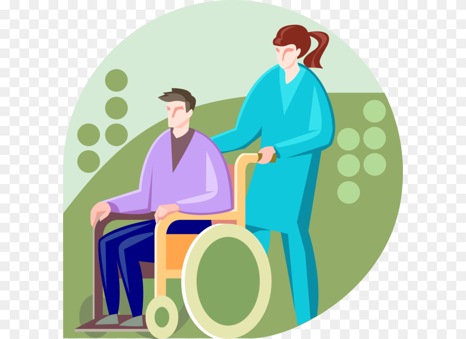 Physically Disabled Man In Image Illustration Of Care Of The Disabled Clipart, Person, Patient, Adult, Male Free Png Download