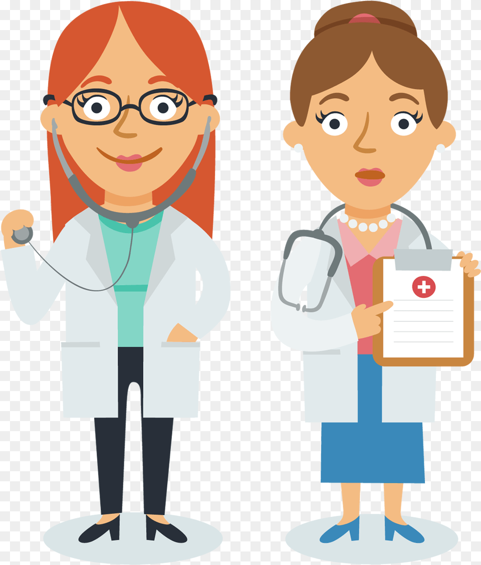 Physician Cartoon Female Doctor Woman Cartoon Transparent, Clothing, Coat, Lab Coat, Person Free Png