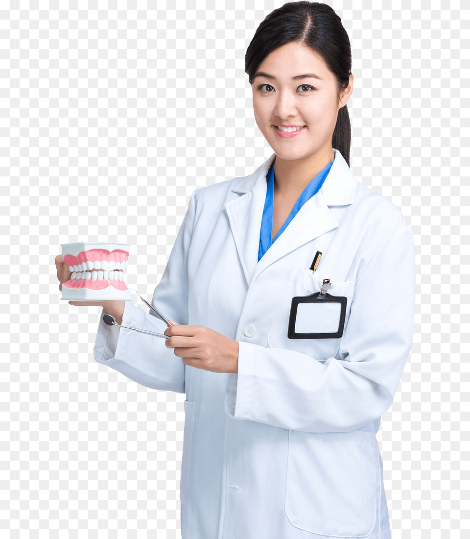 Physician Dentistry Tooth Dental Implant Transparent Female Doctor, Clothing, Coat, Lab Coat, Adult Free Png Download