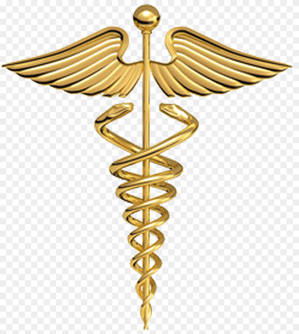 Physician Gold Plate Of Symbol Medicine Hermes Clipart Medical Symbol, Accessories, Cross, Bronze, Jewelry Free Png Download