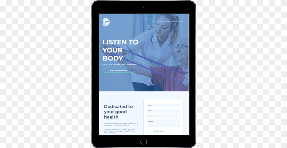 Physiotherapist Template Tabletipad View Tablet Computer, Electronics, Tablet Computer, Adult, Female Free Png