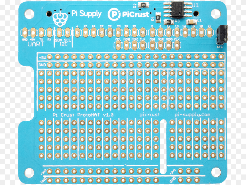 Pi Crust Protohat Pi Supply, Electronics, Hardware, Computer Hardware, Printed Circuit Board Png Image