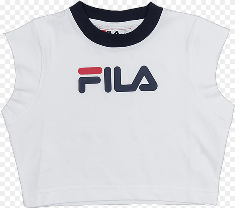 Pia Archive Crop Top White Fila, Clothing, Shirt Png Image