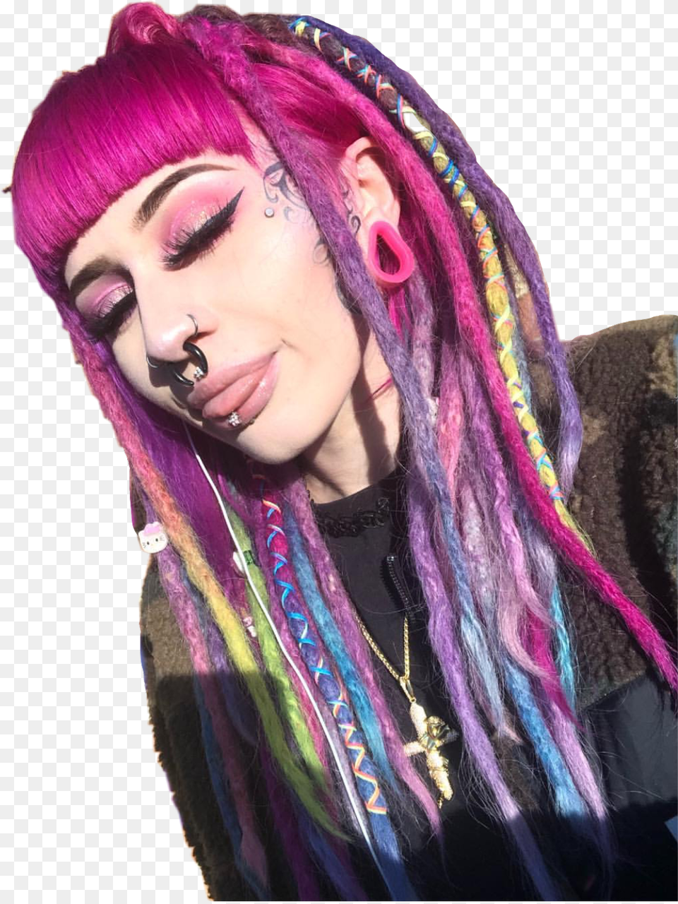Piaisevil Piakaz Plasticpia Dreadlocks Rainbow Pia Kaz, Adult, Female, Hair, Person Free Png Download