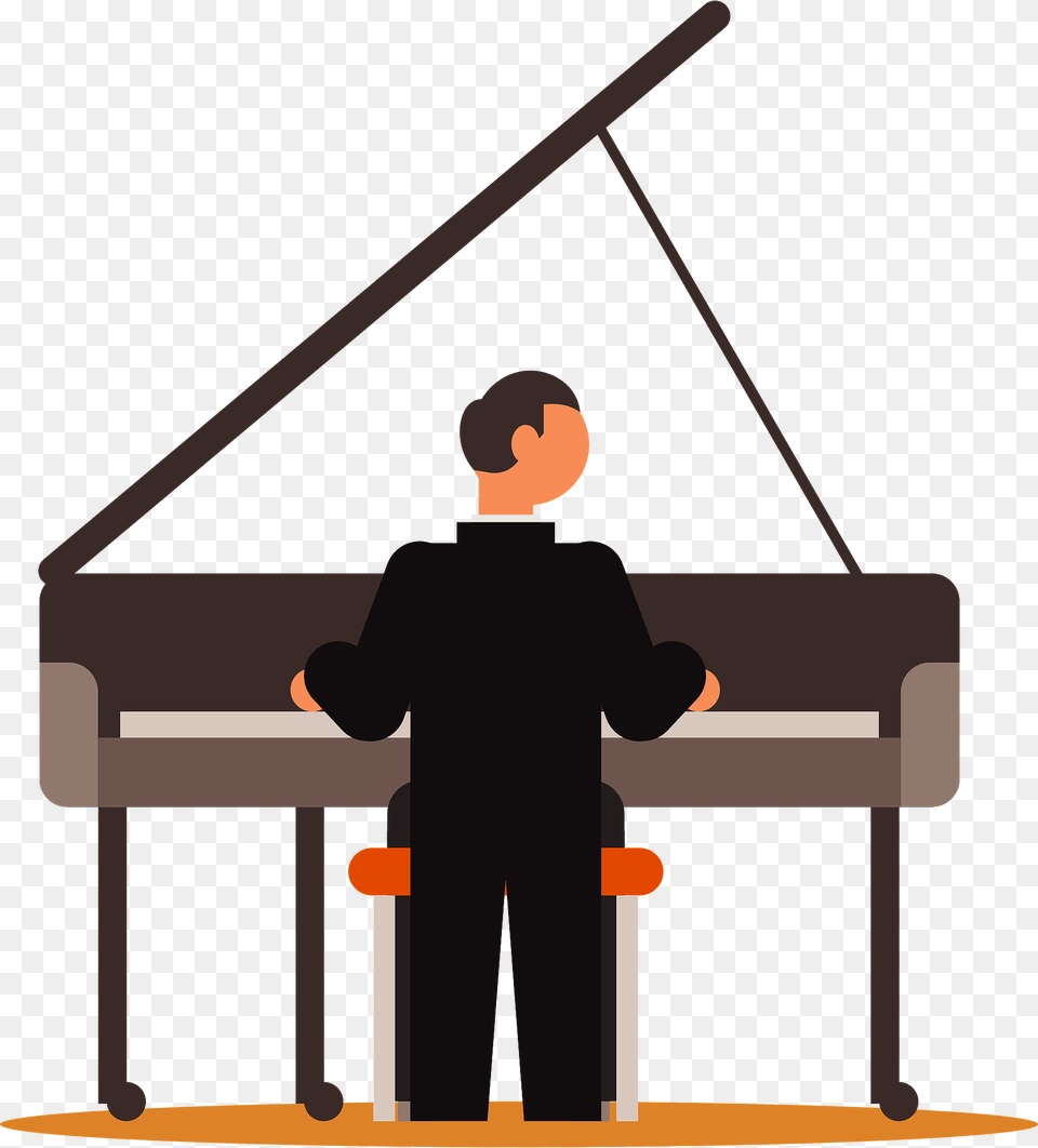 Pianist Is Playing A Grand Piano Clipart, Person, Musician, Leisure Activities, Music Free Png