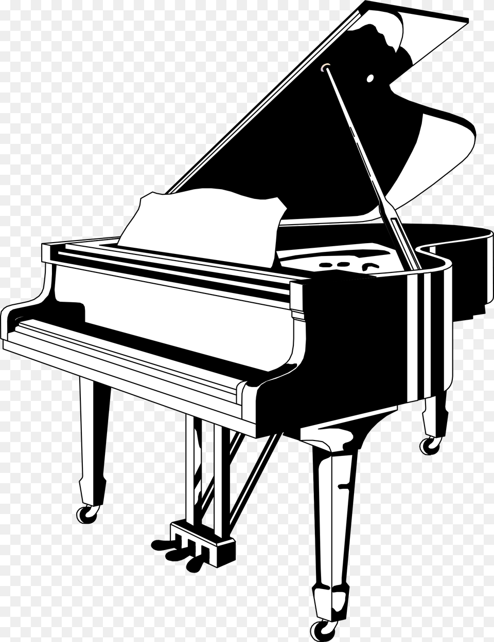 Piano Black And White, Grand Piano, Keyboard, Musical Instrument Png Image