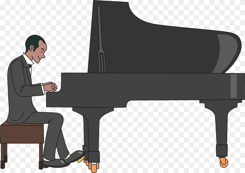 Piano Clipart Pianist Pianist Clipart, Keyboard, Musical Instrument, Person, Performer Free Transparent Png