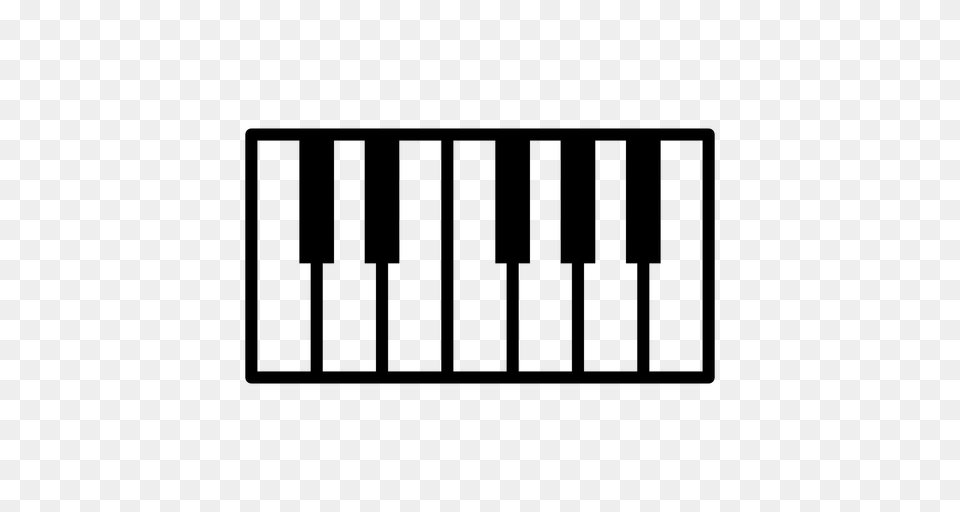 Piano Keys Stroke School Icon, Gray Free Transparent Png