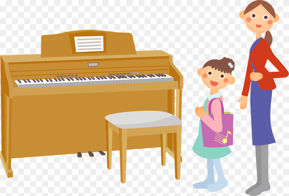 Piano Lesson Clipart, Keyboard, Musical Instrument, Person, Upright Piano Png