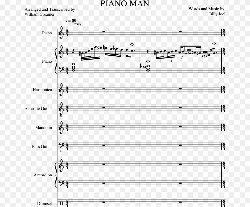 Piano Man Harmonica Billy Joel, Gray Free Transparent Png
