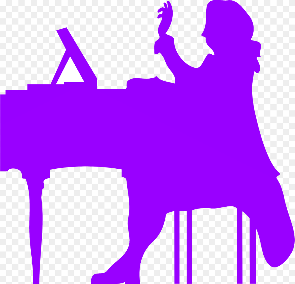 Piano Silhouette Cliparts, Purple, Adult, Person, Woman Free Png
