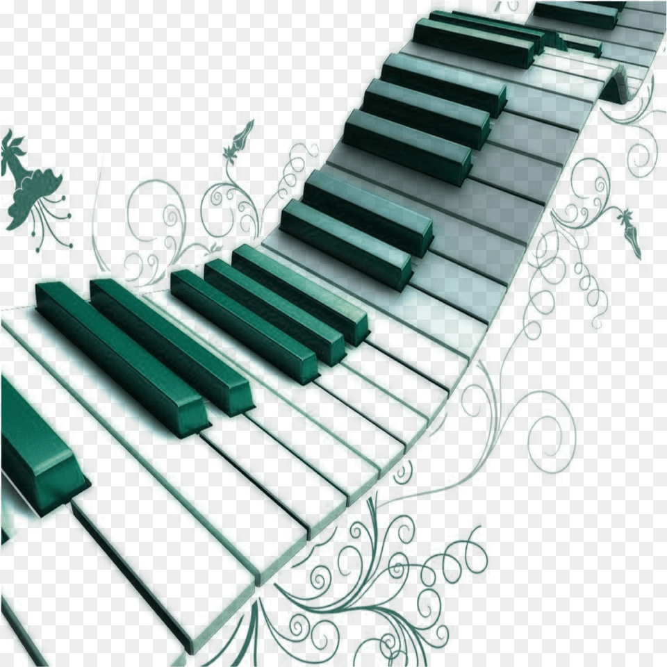 Pianokeys Pianokeyboard Keys Piano Music Piano, Green, Architecture, Building, Pattern Png