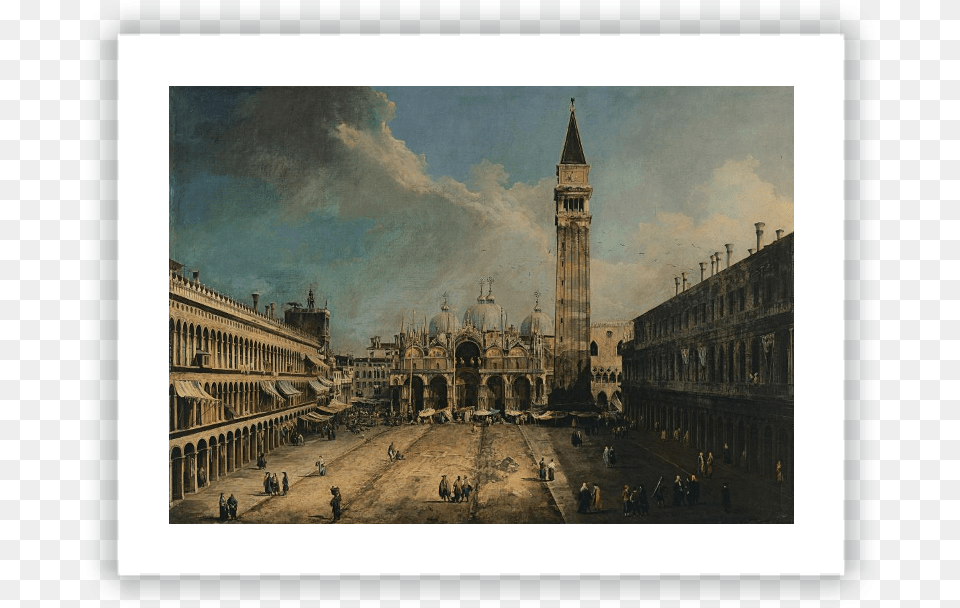 Piazza San Marco In Venice, Architecture, Tower, Painting, Clock Tower Free Png
