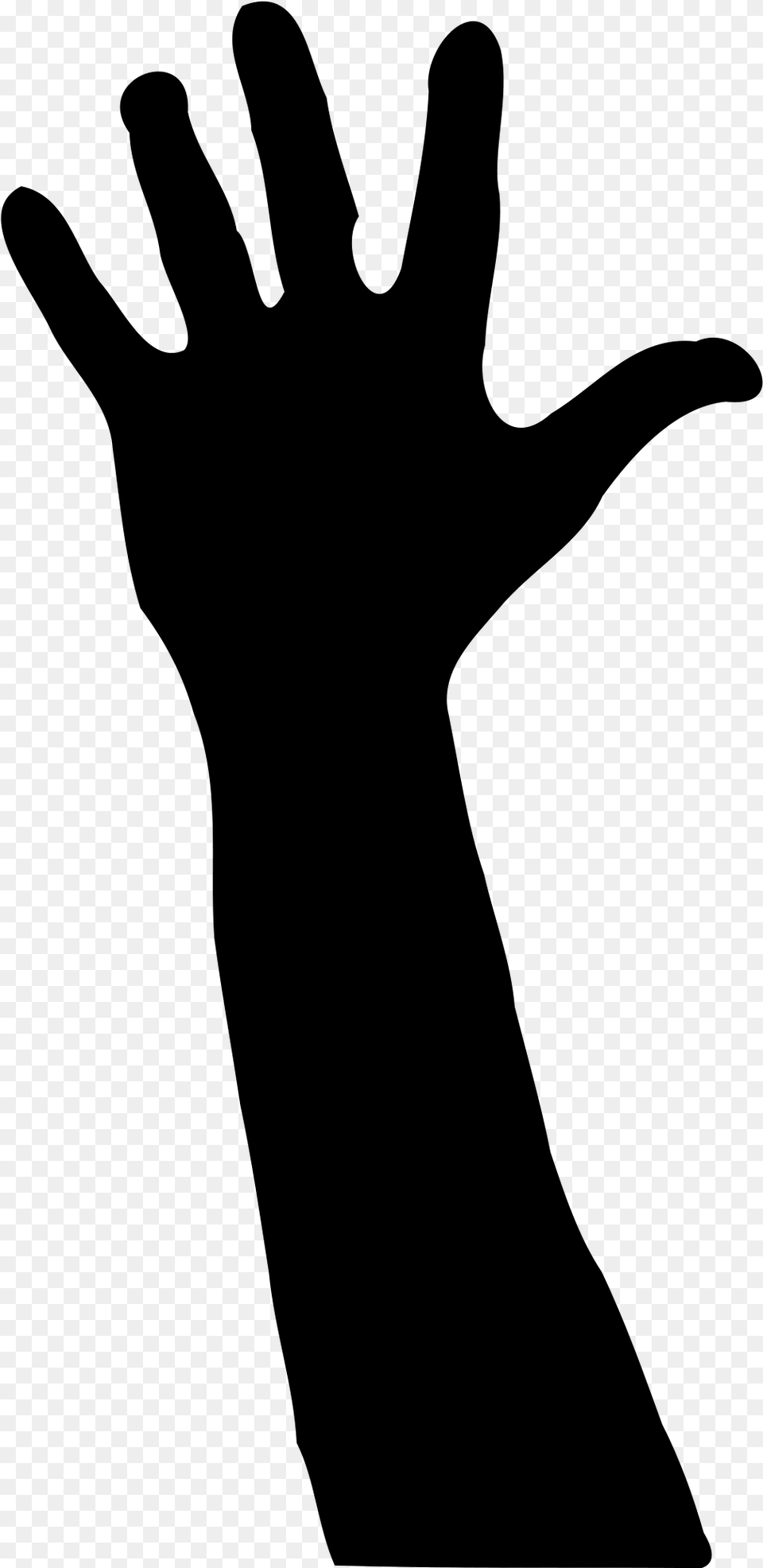 Pic Of A Raised Hand Silhouette Transparent Raised Hand, Gray Png Image