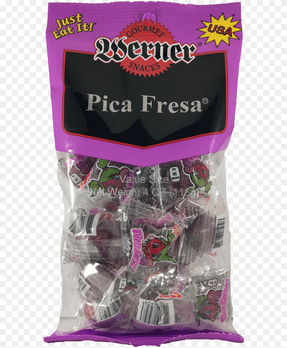 Pica Fresa 4oz Bag 6ct Caseclass Candy, Food, Sweets, Baby, Person Png