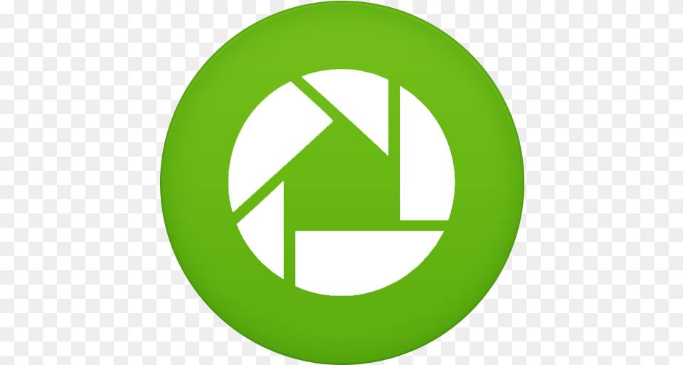 Picasa Icon Of Circle Addon 1 Icons Picasa Logo Hd, Green, Recycling Symbol, Symbol, Disk Png