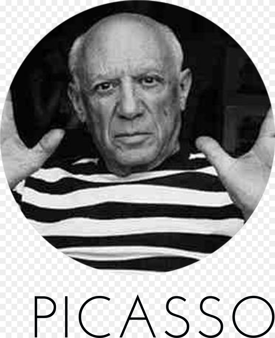 Picasso In Striped Shirt, Face, Portrait, Photography, Head Png