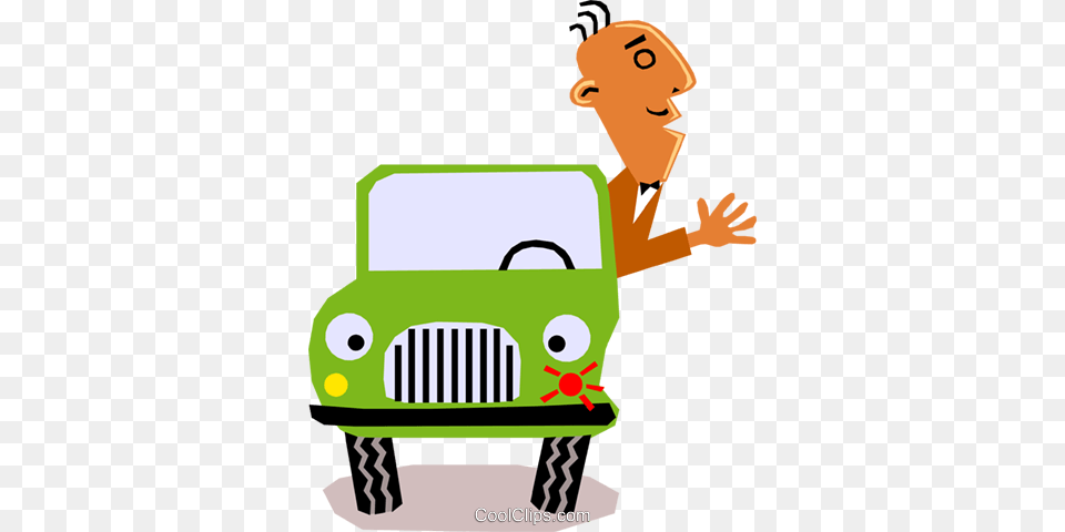 Picasso Man In Car Royalty Vector Clip Art Illustration, Jeep, Transportation, Vehicle, Person Png