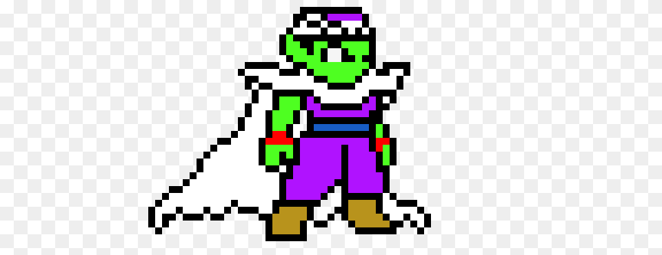Piccolo Dragon Ball Goku Pixel Art Grid, Clothing, Costume, Person, Cape Free Png