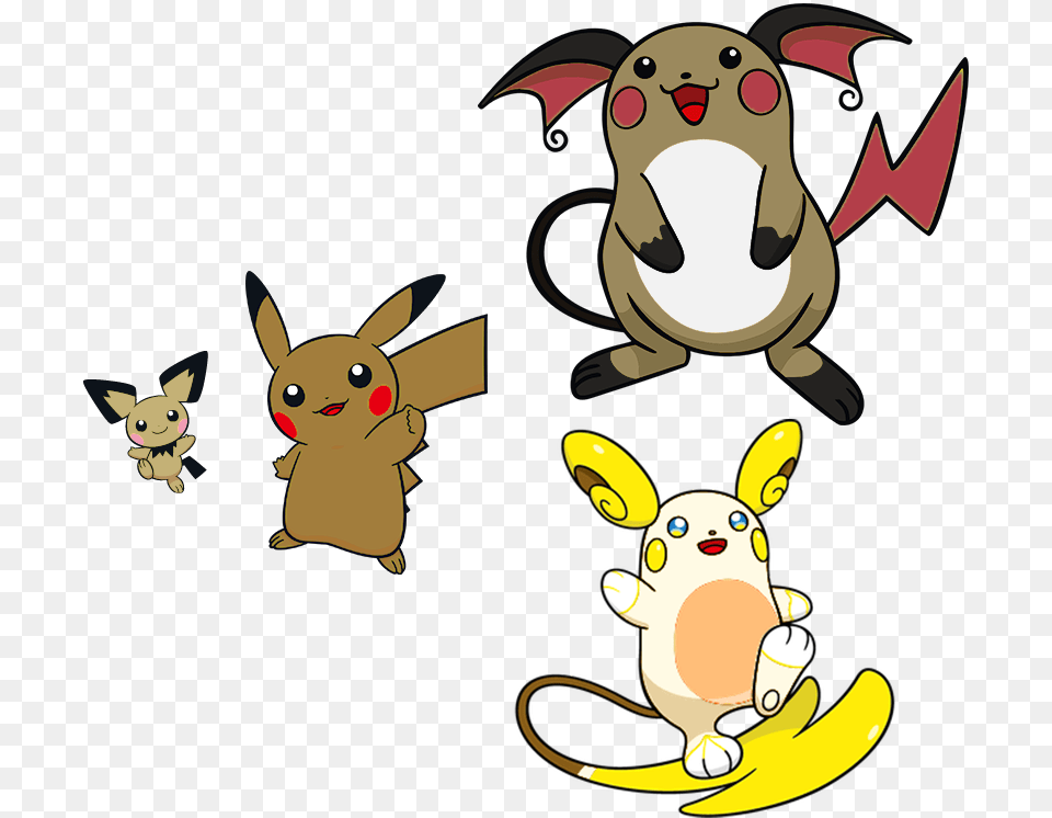 Pichu Pikachu Raichu, Cartoon Png Image