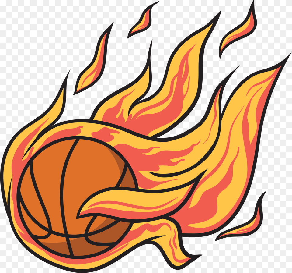 Pick Up Basketball Vector Basketball, Fire, Flame Free Transparent Png