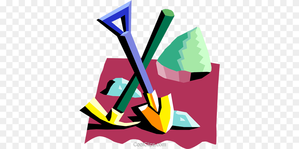 Pick With Shovel Royalty Free Vector Clip Art Illustration, Device, Weapon Png