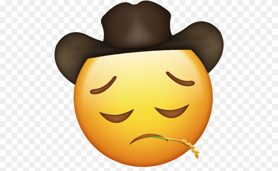 Pick Your Head Up Queen Your Cowboy Hat Is Falling Sad Cowboy Emoji, Clothing, Food, Fruit, Plant Free Png