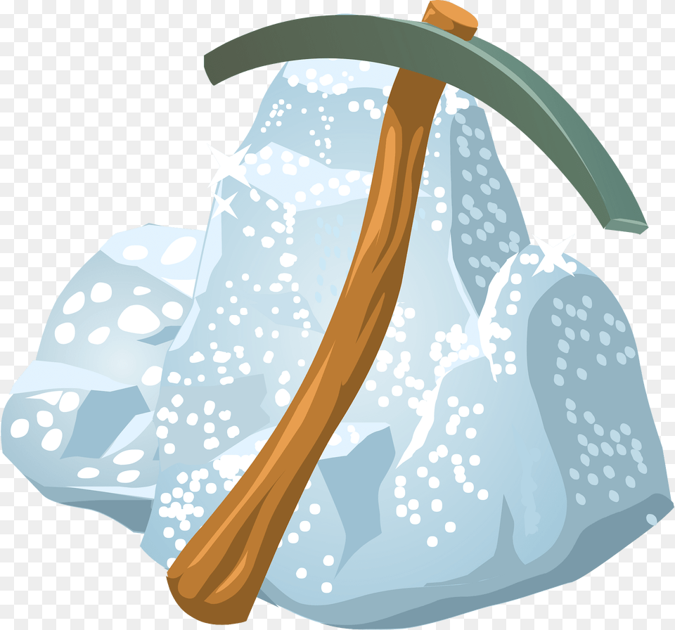 Pickaxe And Shiny Rock Clipart, Ice, Nature, Outdoors, Device Png Image