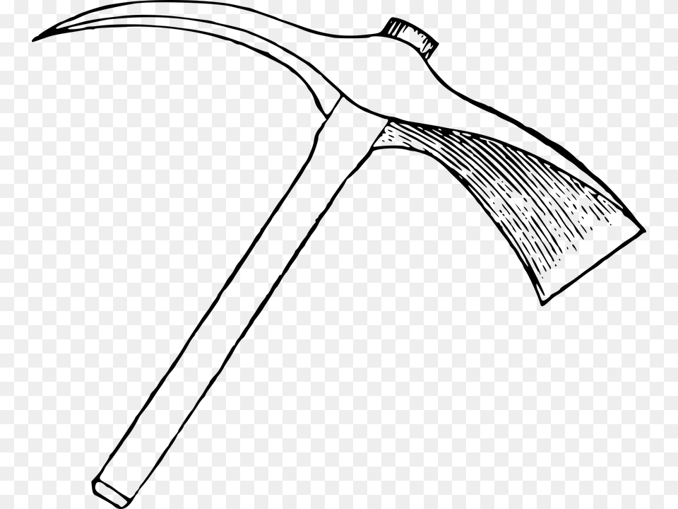 Pickaxe Clipart Black And White, Gray Free Transparent Png