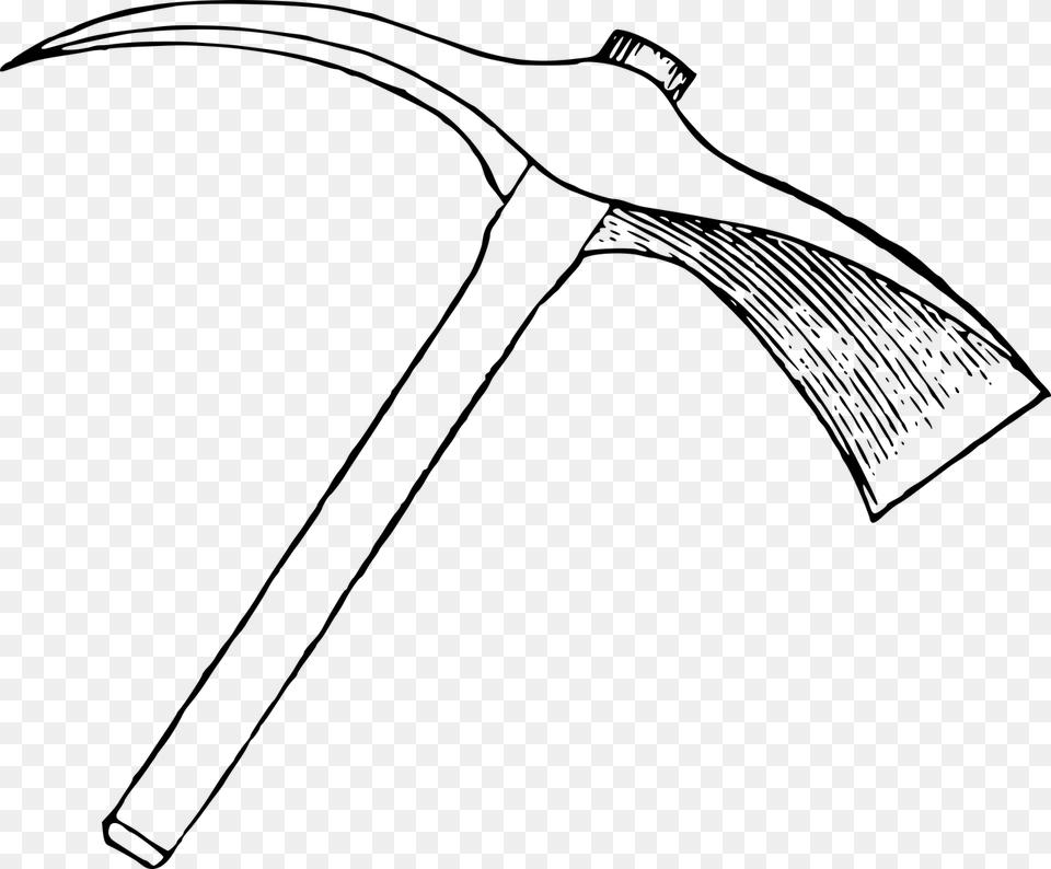 Pickaxe Clipart Black And White, Gray Free Png Download