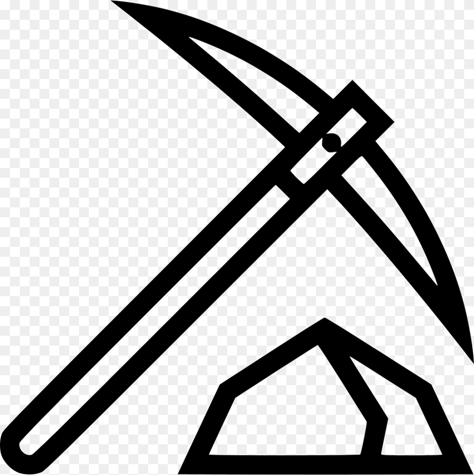 Pickaxe Mining Clipart Black And White, Bow, Weapon, Electronics, Hardware Free Png