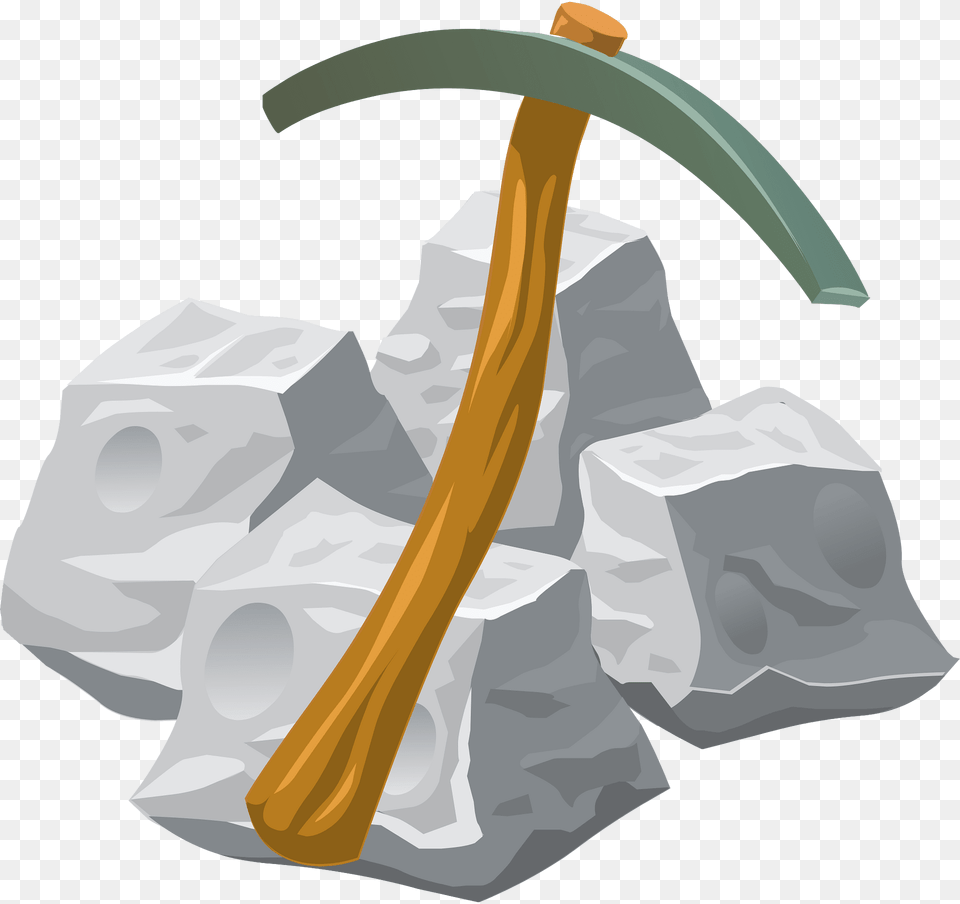 Pickaxe On Stones Clipart, Device Png