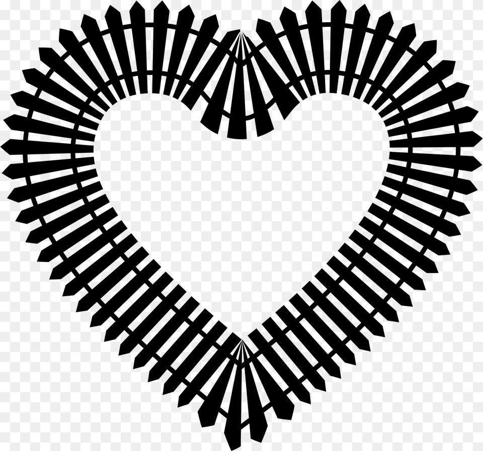 Picket Fence Heart Clip Arts, Gray Png