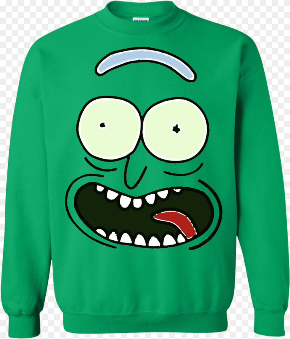 Pickle Rick Face Shirt And Morty Icestork Tree Isn T The Only Thing Getting Lit, Clothing, Knitwear, Sweater, Sweatshirt Free Png